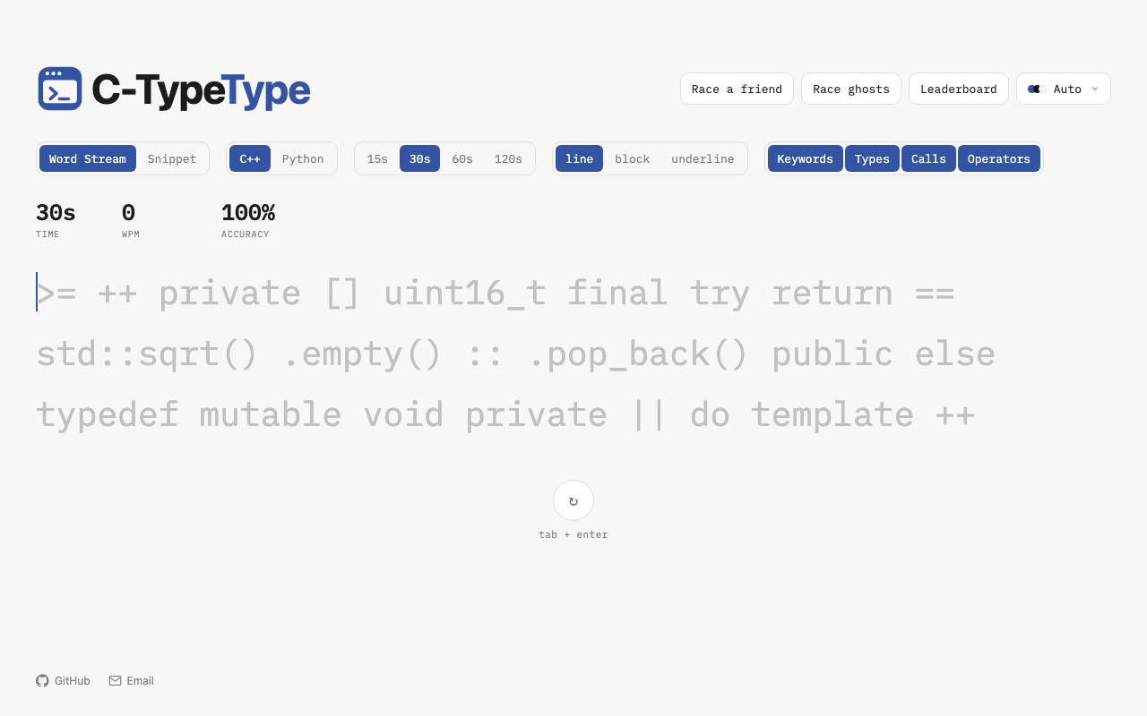 C-TypeType website preview